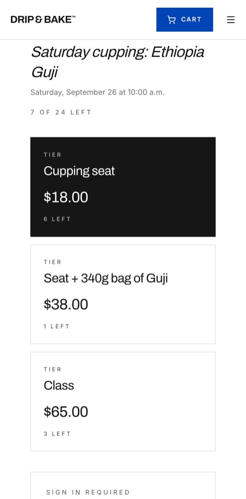 The cupping, with seats to buy from the post