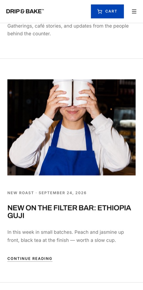 Drip & Bake's Community: a new roast, Saturday's cupping, a note from the bakery