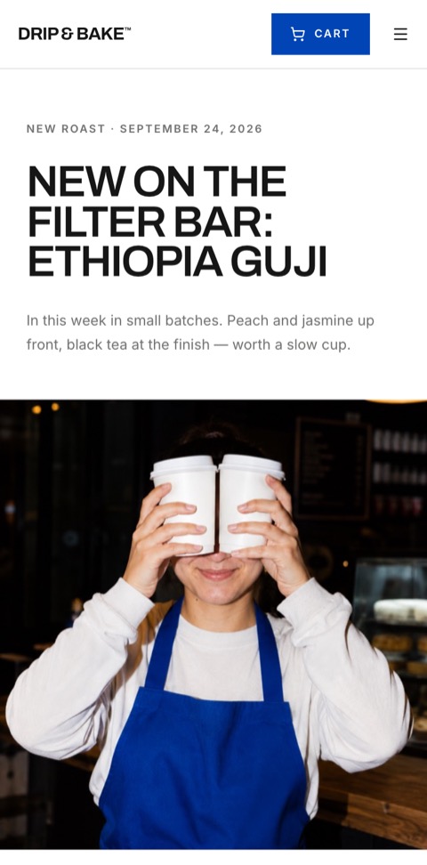 The shop's post about its new filter roast
