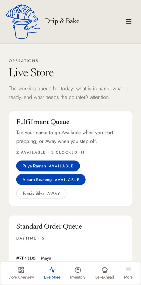 Live Store on an iPhone