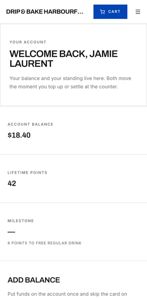 The same customer's standing at Harbourfront