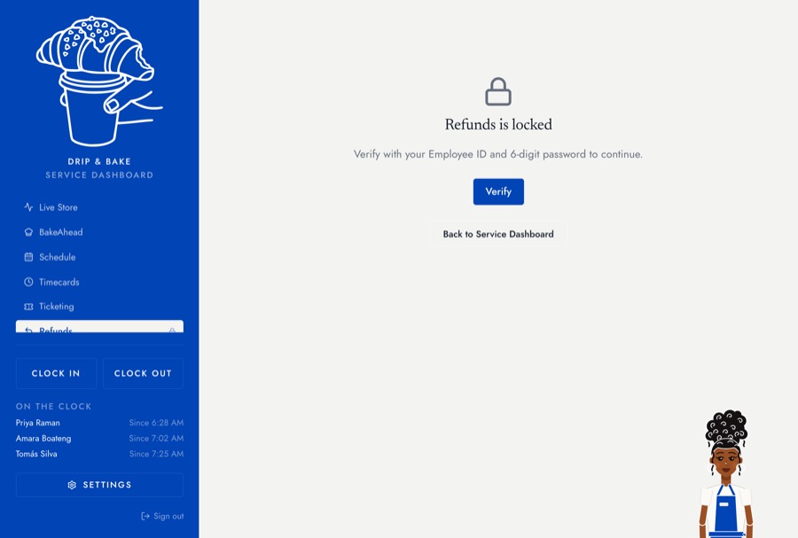 A second check before a sensitive page opens