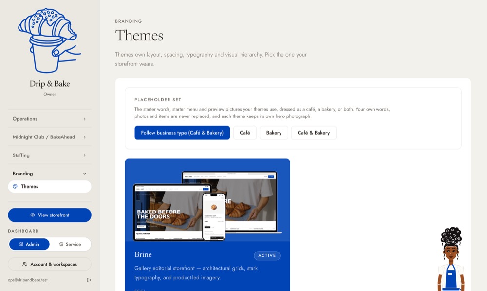 Choosing a storefront theme