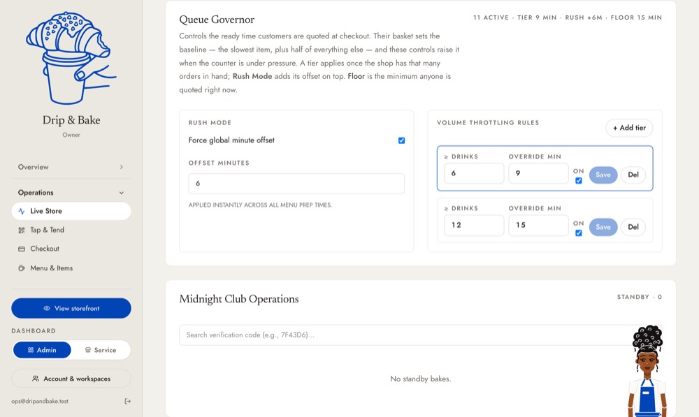 Rush Mode switched on in Queue Governor