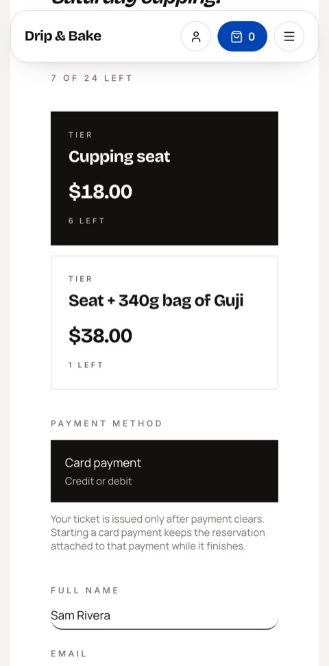 Choosing a ticket
